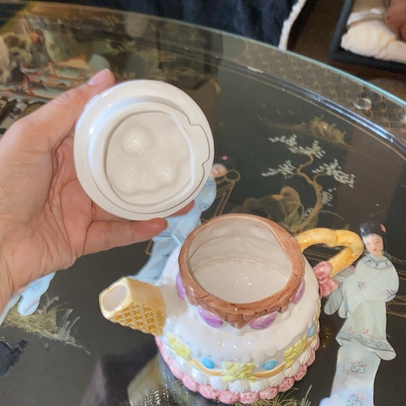 Vintage Strawberry Short Cake Teapot with Waffle Cone Handle - Picture 4 of 6